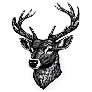 Detailed Deer Head Sketch PNG Uxt55 PNG