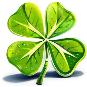 Detailed Four Leaf Clover PNG 32