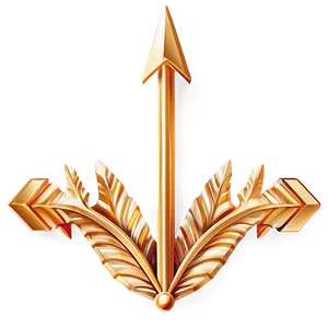 Detailed Gold Arrow Decoration Png 99 PNG image