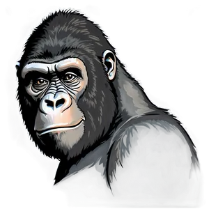 Detailed Gorilla Drawing Png 47 PNG image