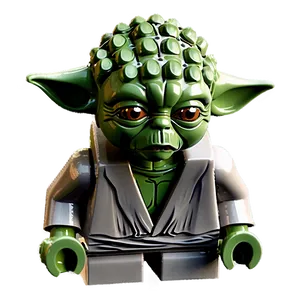Detailed Lego Yoda Model PNG Gih42