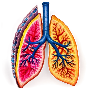 Detailed Lung Cross Section Png Wcy50 PNG image