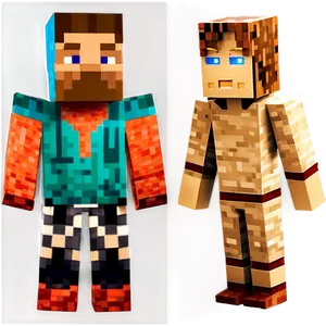 Detailed Minecraft Characters PNG Ffe