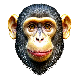 Detailed Monkey Face Drawing Png Bix PNG image