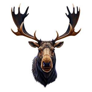 Detailed Moose Head Drawing PNG 06292024 PNG