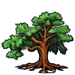 Detailed Oak Tree Drawing PNG Tsm PNG