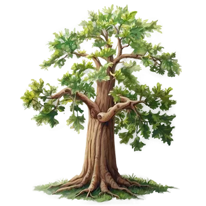 Detailed Oak Tree Drawing PNG Vft PNG