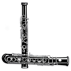 Detailed Oboe Drawing Png Cmt56 PNG image