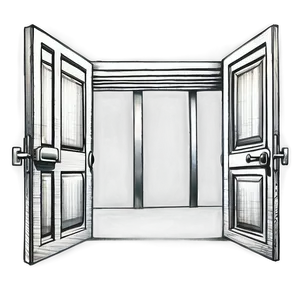 Detailed Open Door Sketch PNG Fjj59 PNG