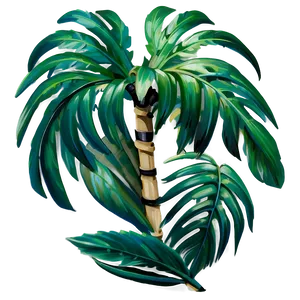 Detailed Palm Leaves PNG Ghu87