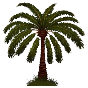 Detailed Palm Tree Silhouette PNG 25