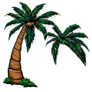 Detailed Palm Tree Silhouette PNG Bat91 PNG