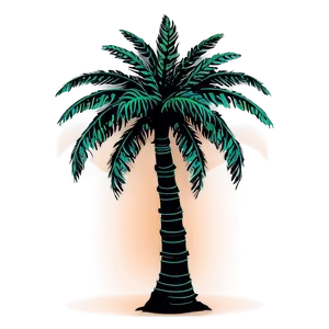 Detailed Palm Tree Silhouette PNG Dat