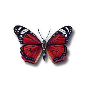 Detailed Red Butterfly PNG 06122024