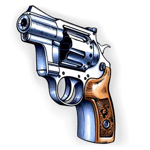 Detailed Revolver Sketch PNG 05242024