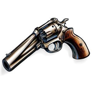 Detailed Revolver Sketch PNG Jnt