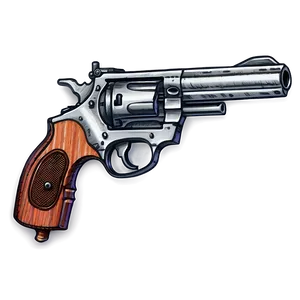 Detailed Revolver Sketch PNG Vqv