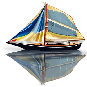 Detailed Sailboat Illustration PNG 54