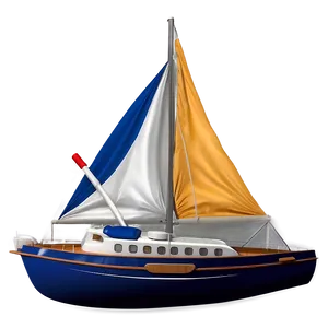 Detailed Sailboat Illustration PNG Ehq