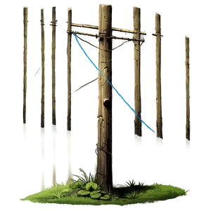 Detailed Telephone Pole Drawing PNG 06132024 PNG