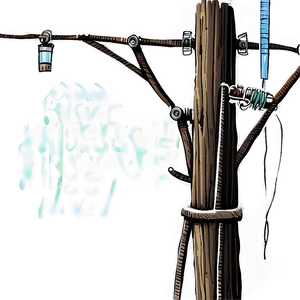 Detailed Telephone Pole Drawing PNG Qaa PNG