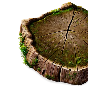Detailed Tree Stump PNG 06132024