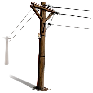 Detailed Utility Pole Drawing Png 06262024 PNG image