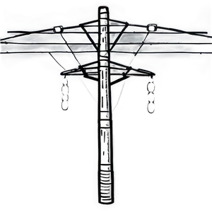 Detailed Utility Pole Drawing Png Fxx24 PNG image