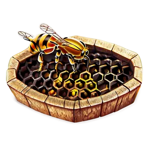 Detailed Wooden Hive Png Kwd PNG image