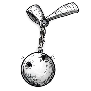 Detailed Wrecking Ball Sketch PNG 38