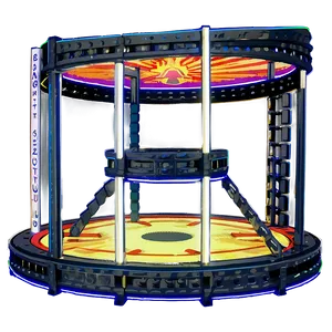 Detailed Wrestling Ring Structure PNG 06202024