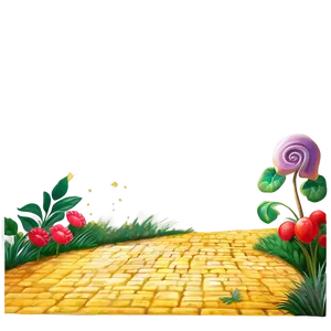 Detailed Yellow Brick Road Artwork PNG 06262024