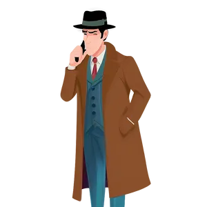 Detective And Mystery Cartoon Character PNG Hjo