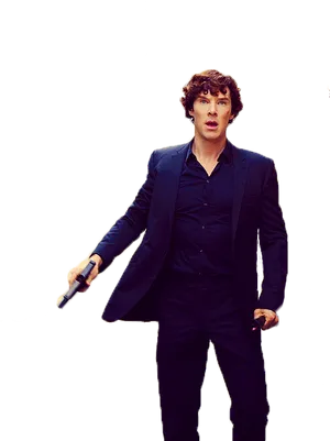 Detective In Action Pose PNG image