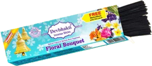 Devbhakti Floral Bouquet Incense Sticks Packaging PNG image