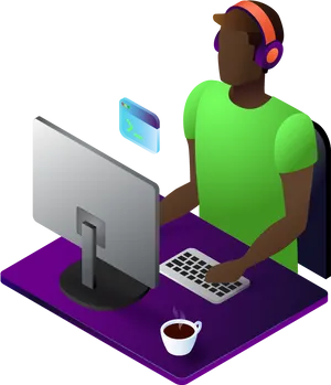 Developerat Work Illustration PNG image