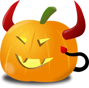 Devilish Pumpkin Cartoon Vector PNG image