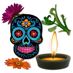 Dia De Los Muertos Candle Arrangements Png Sub PNG image