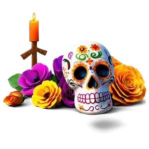 Dia De Los Muertos Decorated Graves PNG 06112024
