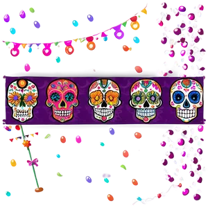 Dia De Los Muertos Festive Banners Png 6 PNG image