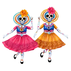 Dia De Los Muertos Folk Dancers PNG Jks PNG