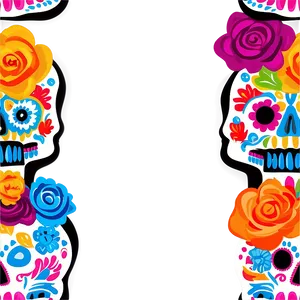 Dia De Los Muertos Sugar Skulls PNG 06112024