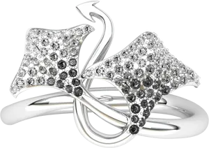 Diamond Butterfly Ring Silver