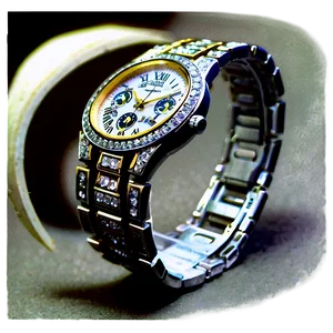 Diamond Encrusted Watch Png 64 PNG image