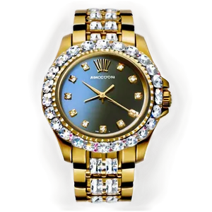 Diamond Encrusted Watch Png Pmo PNG image