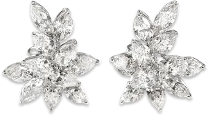 Diamond Flower Stud Earrings