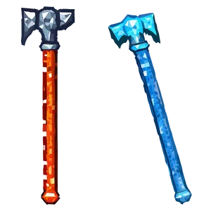 Diamond Pickaxe In Lava PNG 06122024