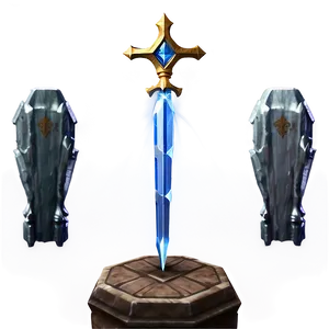Diamond Sword On Pedestal PNG Xlj