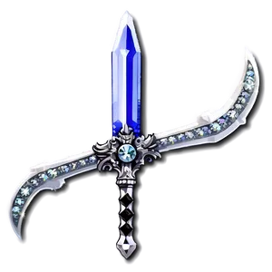 Diamond Sword With Crystal Handle PNG Qae PNG