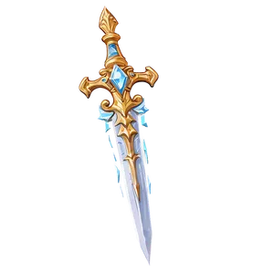 Diamond Sword With Gold Inlay PNG Ovo PNG